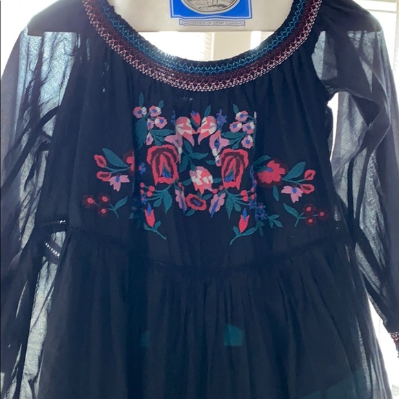 Free People black dress with colored embroidery - Picture 7 of 8